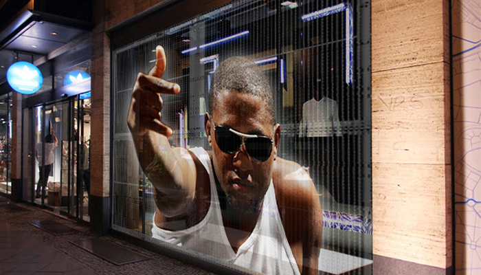 商業(yè)街全彩P3.91LED玻璃屏